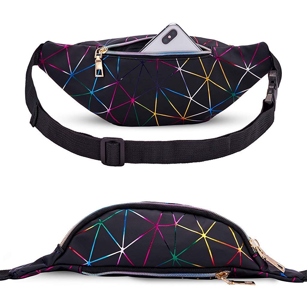 SANNIDHI  Waist Bag Ladies Outdoor Summer Sports Lightweight Waist Bag (Black) SANNIDHI  Waist Bag Ladies Outdoor Summer Sports Lightweight Waist Bag (Black)